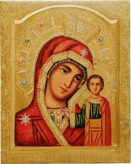 Казанская икона Божией Матери в красном